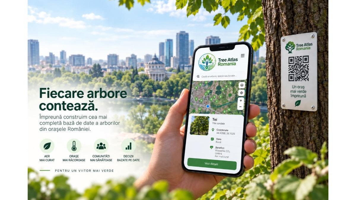 Se dezvoltă o aplicație digitală pentru inventarierea arborilor din orașele României
