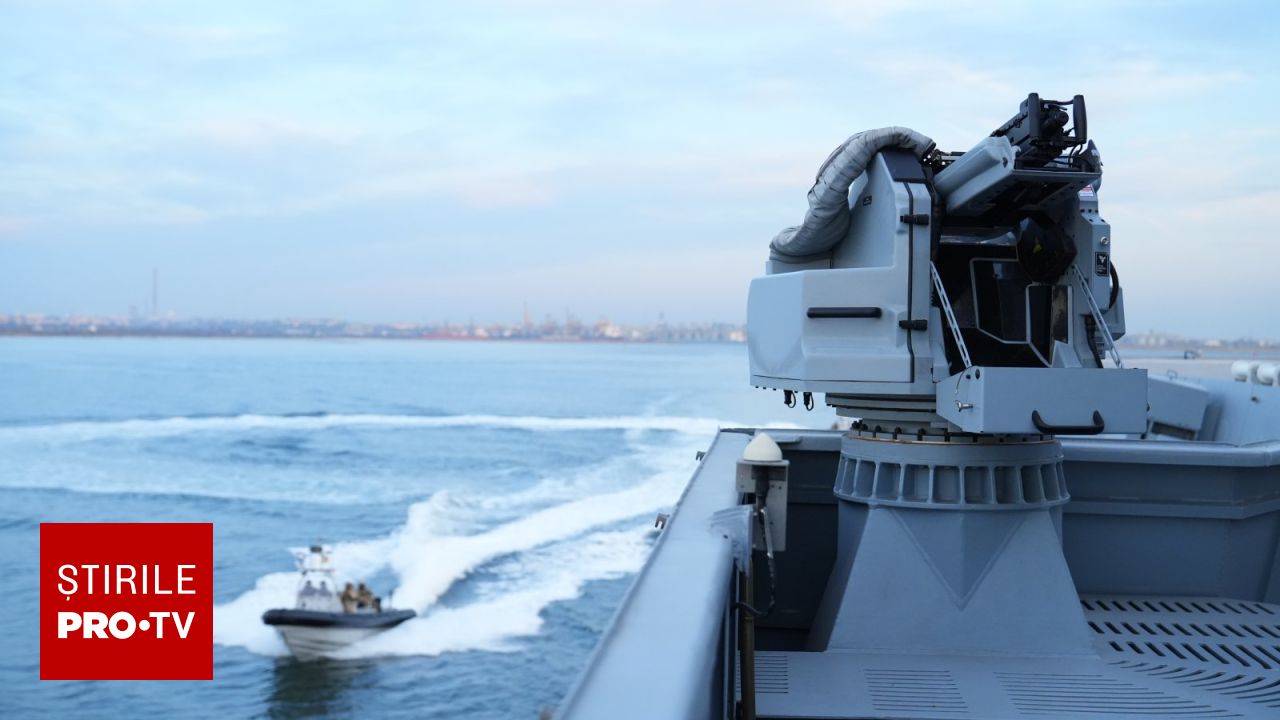 Corveta „Contraamiral August Roman” – 261 a executat primele trageri cu artileria în Marea Neagră