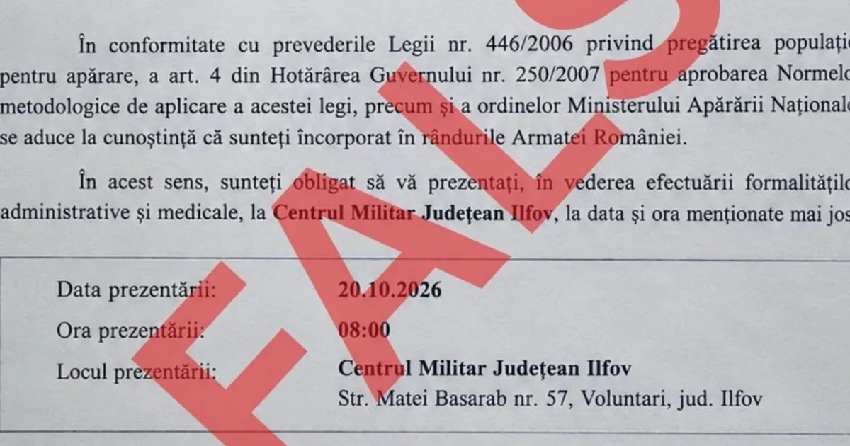 Avertisment de la MApN: Circulă documente false despre încorporarea tinerilor în Armata României